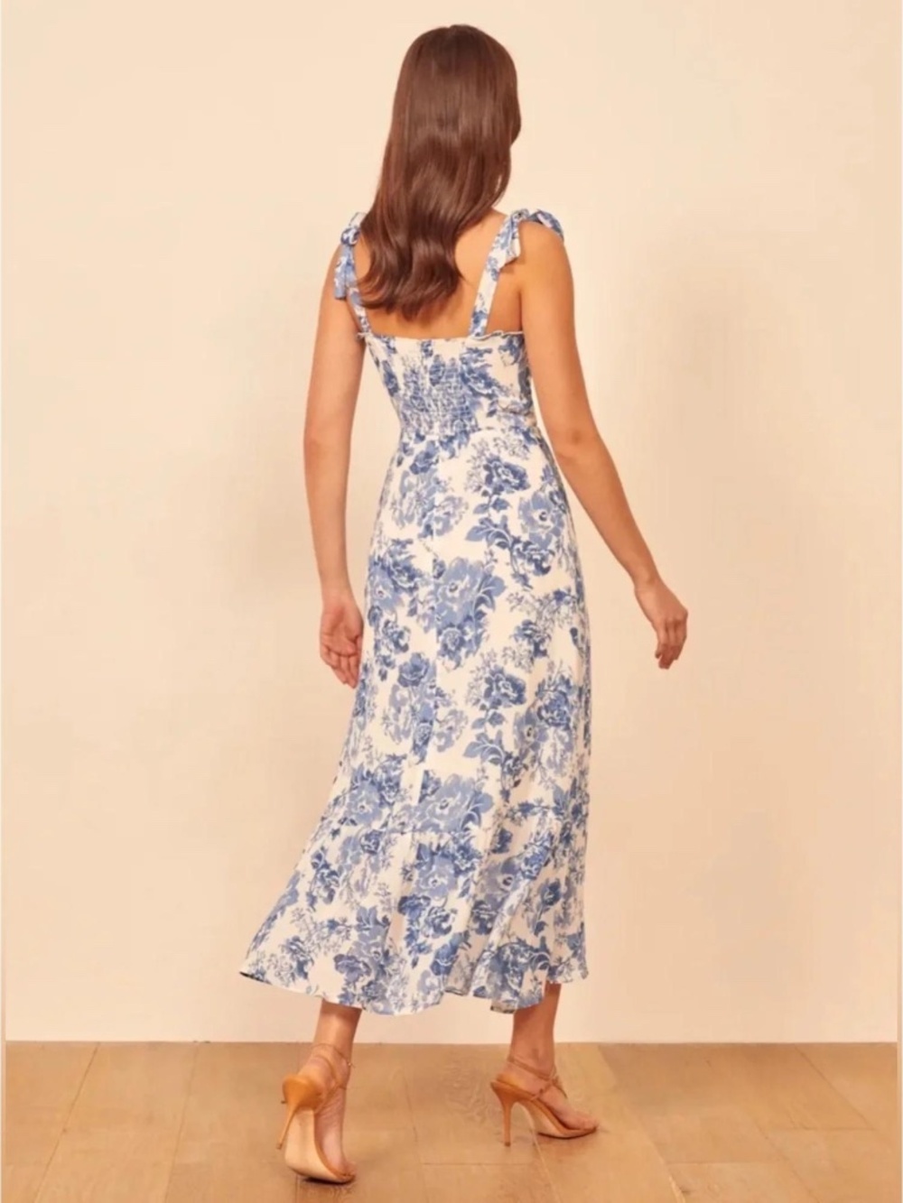REFORMATION Nikita Dress in Blue Pompadour - Picture 4 of 12